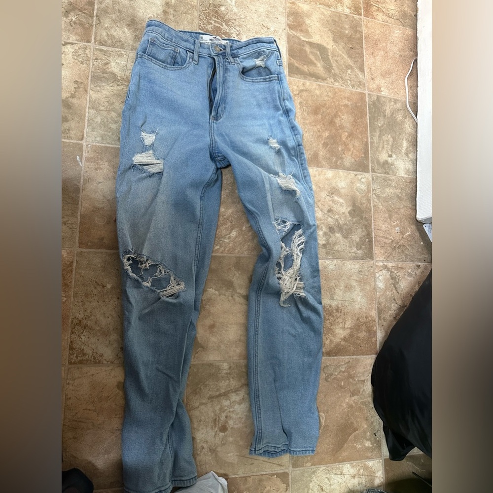 High waisted baggy jeans